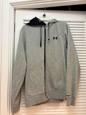 Under Armour Light Gray Hoodie with Black Accents
